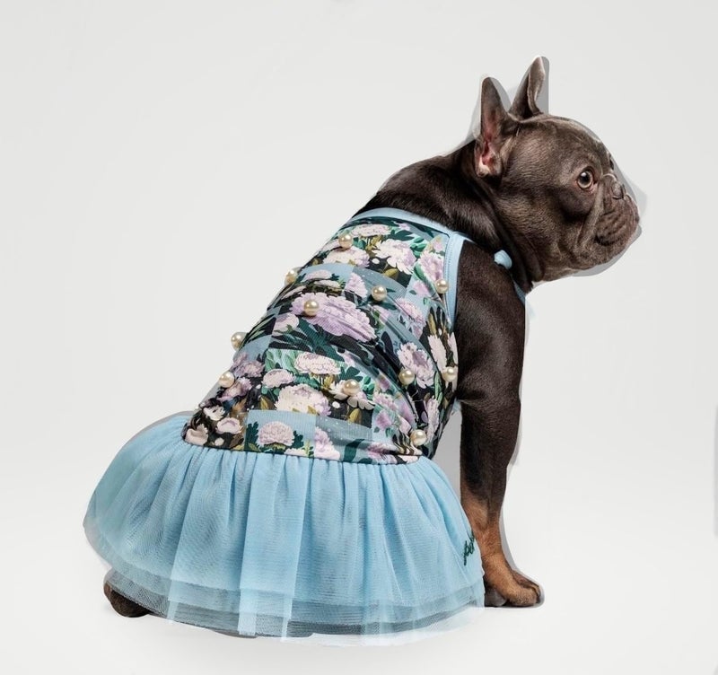 Floral Printed Dress with Pearls (Large)